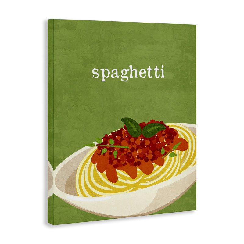 Toile Spaghetti Italian Cuisine, conception de Kim Allen, H 48 po x l 36 po