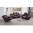 Kamarli Faux Leather Upholstered Solid and Manufactured Wood Frame Manual Reclining Sofa-516348215