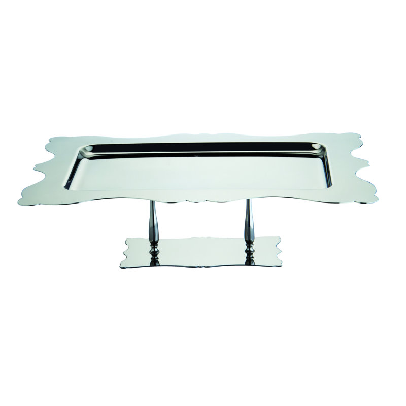 Dolce Vita Rectangular Tray with Base - 6 Pieces, Silver