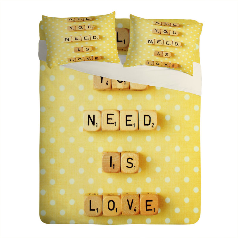Taie d'oreiller Happee Monkee All You Need Is Love 1, Standard