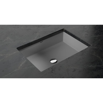 Badeloft 23.6" x 16.3" Rectangular Stone Resin Undermount Bathroom Sink UB-05-M-MGRY in Matte Gray