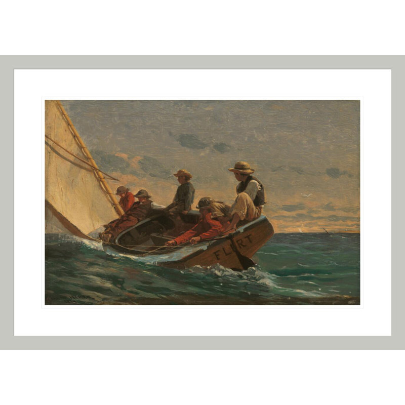 «The Flirt» par Winslow Homer - impression giclée encadrée, 21,45 po H x 29,5 po L