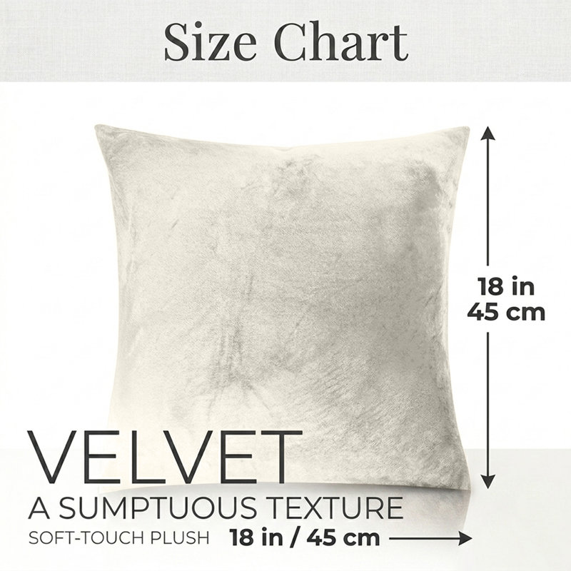 Plain Velvet Cushion Cover-(Pack of 4), Beige