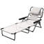 Chaise longue de bronzage, chaise de plage à 4 positions avec trous pour le visage et les accoudoirs