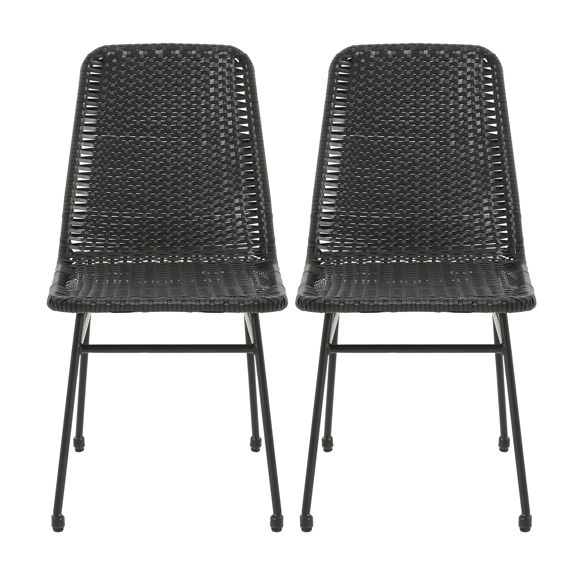 Ophelia & Co. Of 2 Chic Dining Chairs - Brown With Iron Legs, Assembly ...
