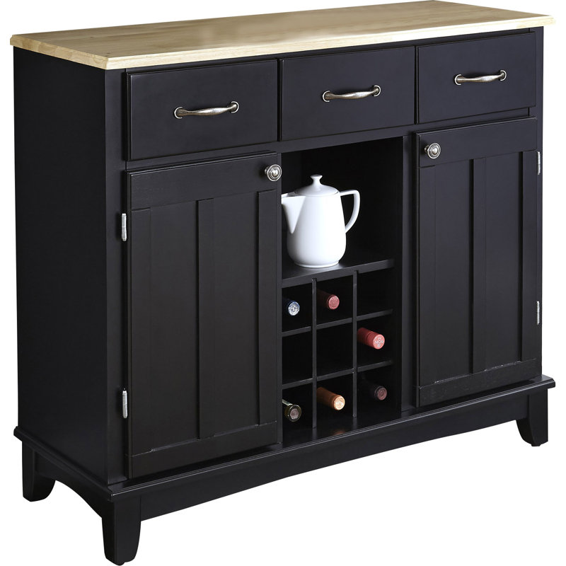Desserte à 3 tiroirs 42 po Presswood, Noir / Beige