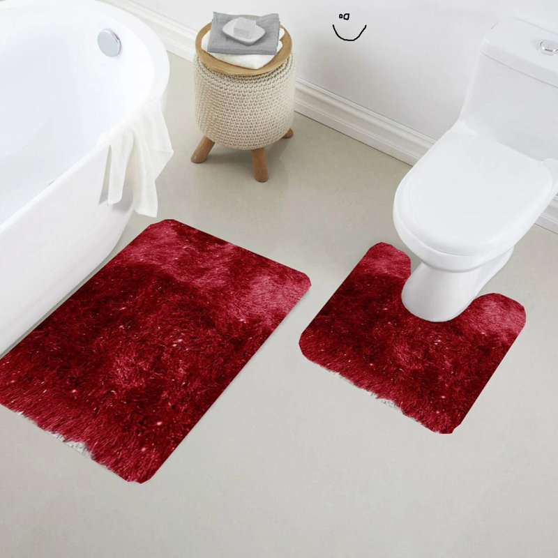 Polypropylene Plastic Non-Slip Bath Mat, Red