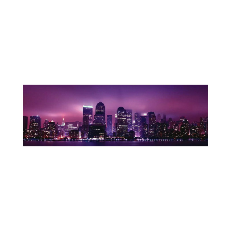 New York Skyline Cityscape (Night View) - Wrapped Canvas Panoramic Print, 121.92 cm H x 40.64 cm W x 1.91 cm D