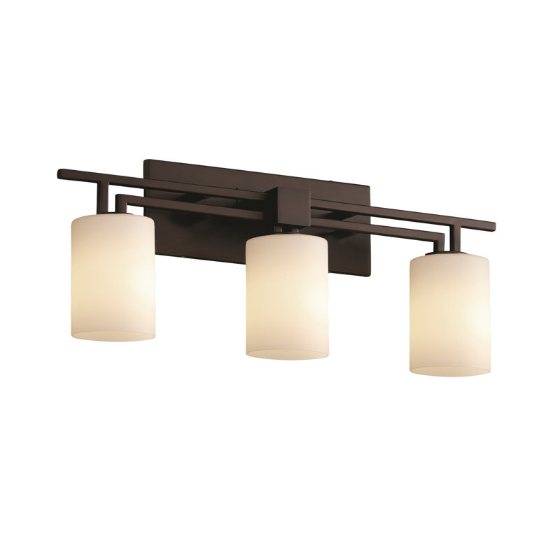 Kip 3 - Light Dimmable Vanity Light, Dark Bronze, Frosted Crackle