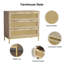 Commode d'appoint 3 tiroirs en rotin avec poignées en métal