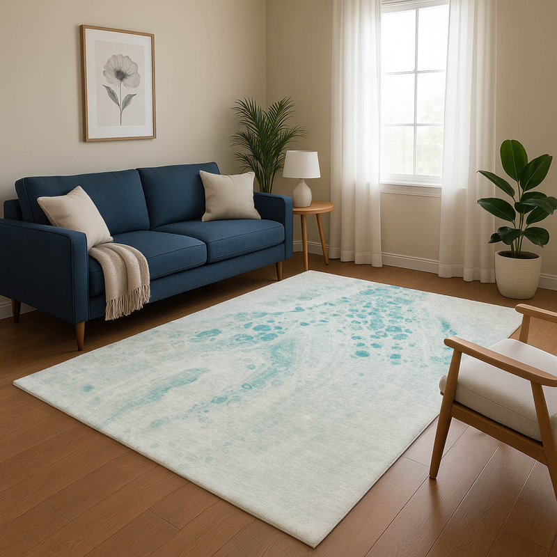 Premium Machine Washable Ralston AMF1935 Abstract Rug, Rectangle 10' x 14'
