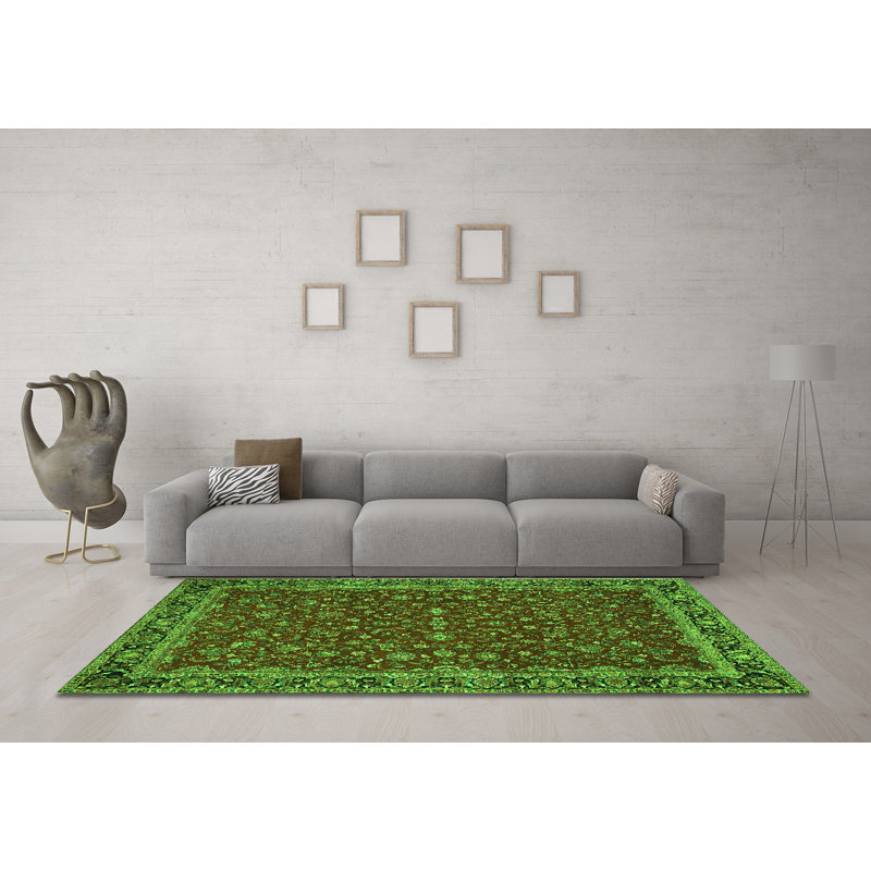 Washable Oriental Indoor Rug, Square 5'