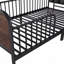 Lit plateforme simple en métal avec lumière, lit simple en métal pour enfants avec tête de lit tapissier et rangement-682587473