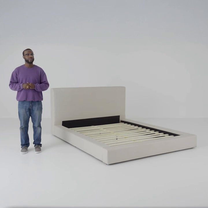 Brugal Grounded Upholstered Platform Bed Frame