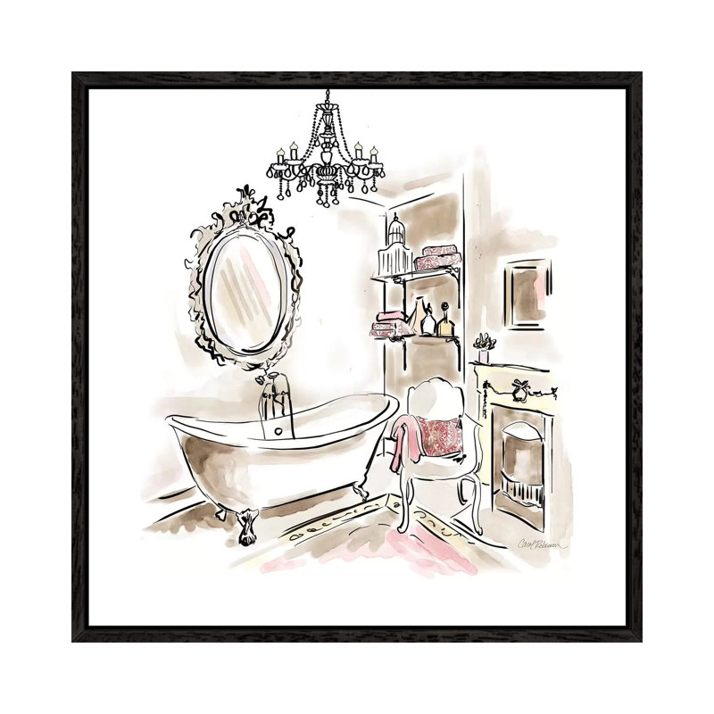 Pink Opulence II by Carol Robinson - Painting on Canvas, Black Framed, 93.98 cm H x 93.98 cm W