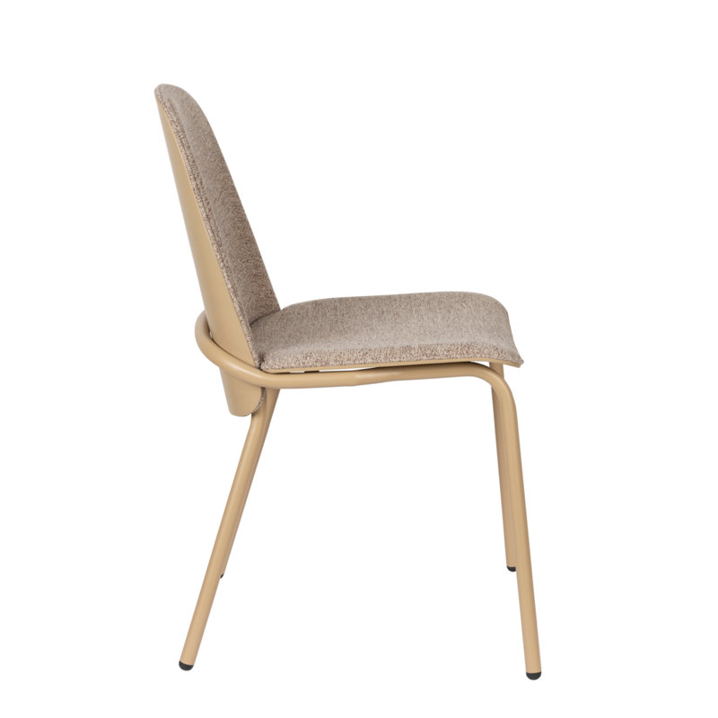 Clip Upholstered Dining Chair, Beige, Beige