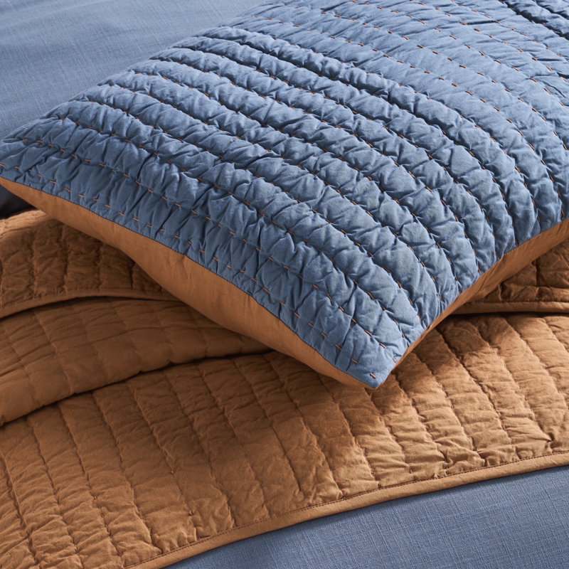 Twain Quilt, Twin Quilt, Brick/Charcoal