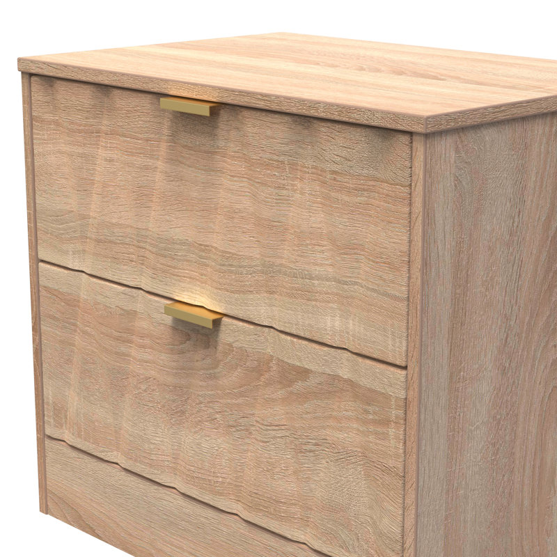 Besmir 58cm W Manufactured Wood Bedside Table, Bardolino Oak