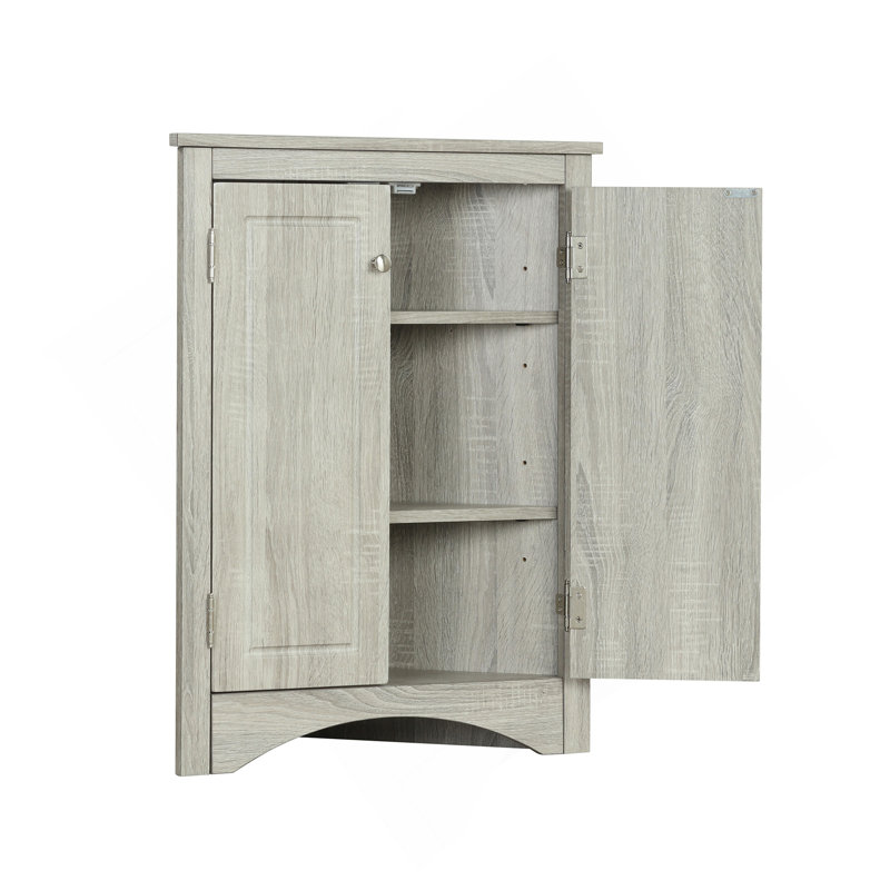 Armoire de rangement en chêne pour salle de bain avec tablettes réglables et armoire de plancher autoportante pour la cuisine à domicile (ancien SKU: WF291467AAL)