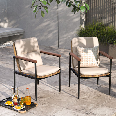 Chaises de patio en aluminium et osier 2 pièces Huskins