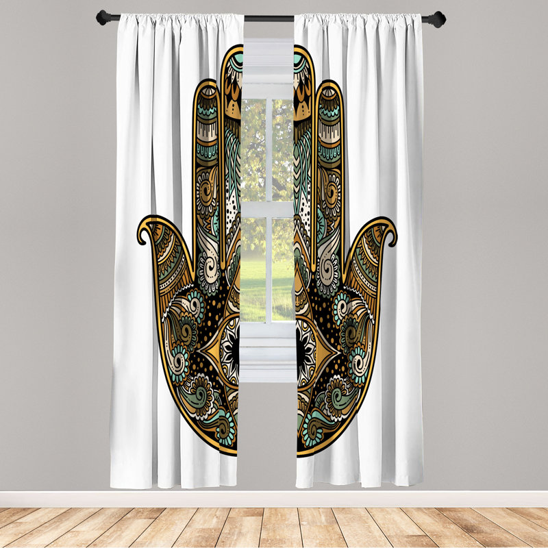 Semi Sheer Curtain Pair, Earth Yellow, 28" W x 95" L