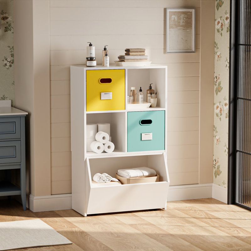26"W Bookcase,Multi-Functional Organizer & Storage Cabinet