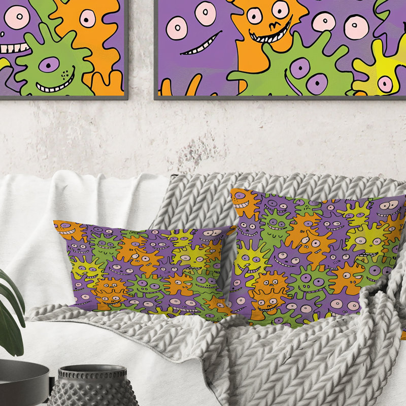 Coussin lombaire pour enfant, Mauve/orange