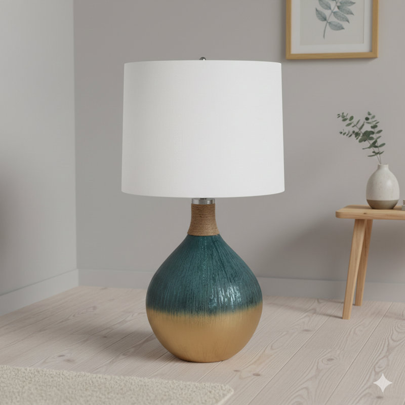 Lampe de table en verre D16x28,5 "