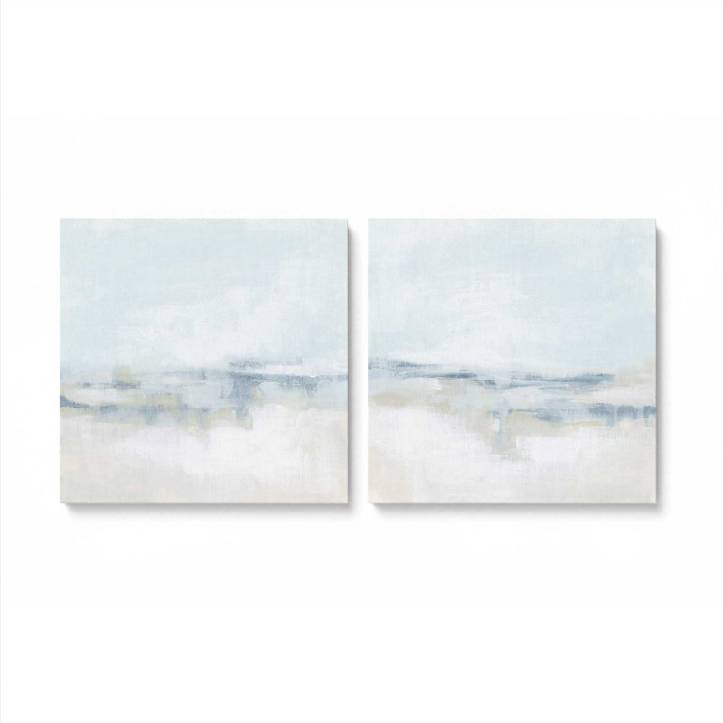 Ensemble de 2 nuances de rivage nuageux, Toile tendue, H 16 po x l 32 po x P 1,25 po