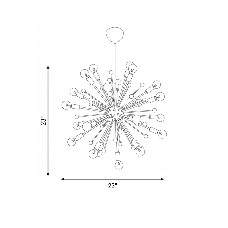 24-Light Chandelier, Laiton