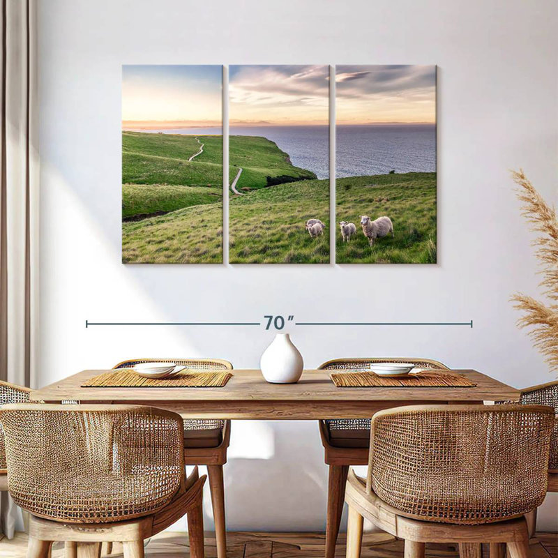 Gillard Sheep On Christchurch Cliff, H 36 po x l 57 po