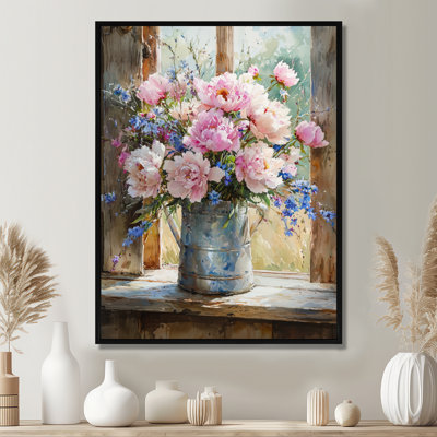 Veschi Country Bloom Peony Bouquet II - pivoines, reproduction d'art sur toile