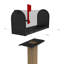 Galvanized Steel Mailbox Mounting Board, Black