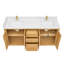 Meuble-lavabo double 72 po Carrasco en chêne naturel brun avec plateau en pierre de quartz blanc soyeux-808816744-853667619