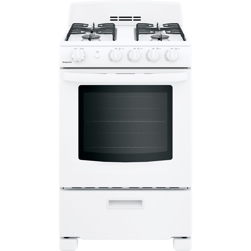 Hotpoint 2 Piece Kitchen Appliance Package with Gas Freestanding Over-the-Range