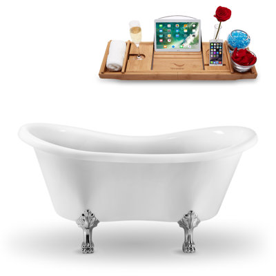 62.2'' x 30.7'' Soaking Acrylic Bathtub