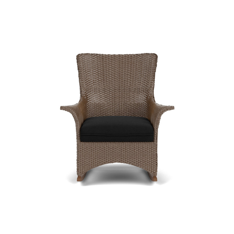 Mandalay Outdoor Rocker Chair, Canvas Black Sunbrella® Canvas, Bark