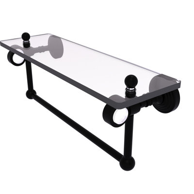 Jarrell Glass Bracket Shelf with Towel Bar