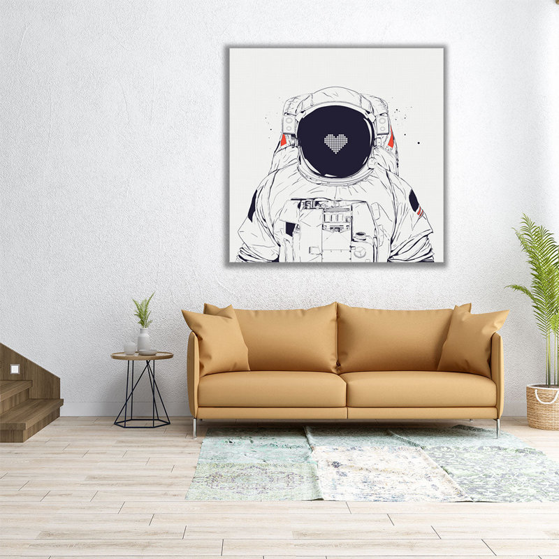 «Astronaut Love», reproduction d'art sur toile, H 12 po x l 12 po