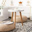 Table basse ronde avec plateau en bois