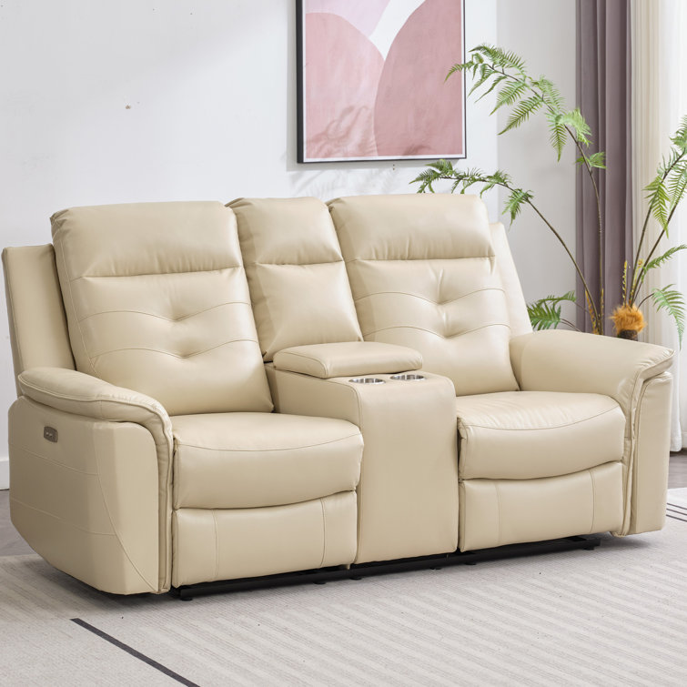 Alteo 76.7'' Wide Modern Loveseat with Arm Storage and USB