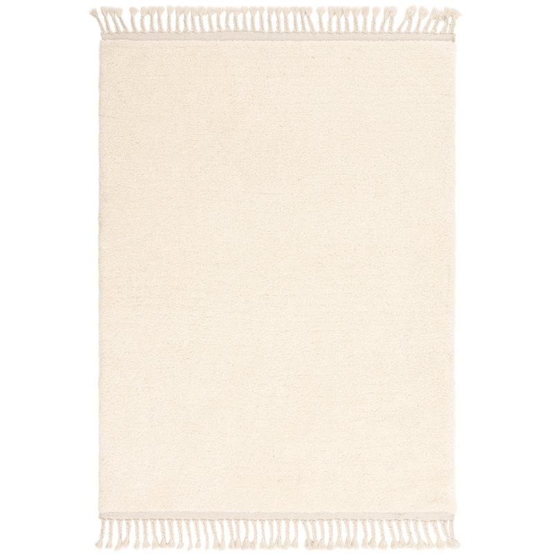 Buckmiller Plain Moroccan Machine Woven Cream Area Rug, Rectangle 160 x 230cm