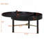 Table basse ronde en bois 24 po avec rangement et pieds en métal -326389850