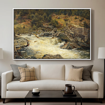 Ruisseau de montagne, Hallingdal (Foss i Hallingdal), 1848 - Hans Gude, toile tendue avec châssis