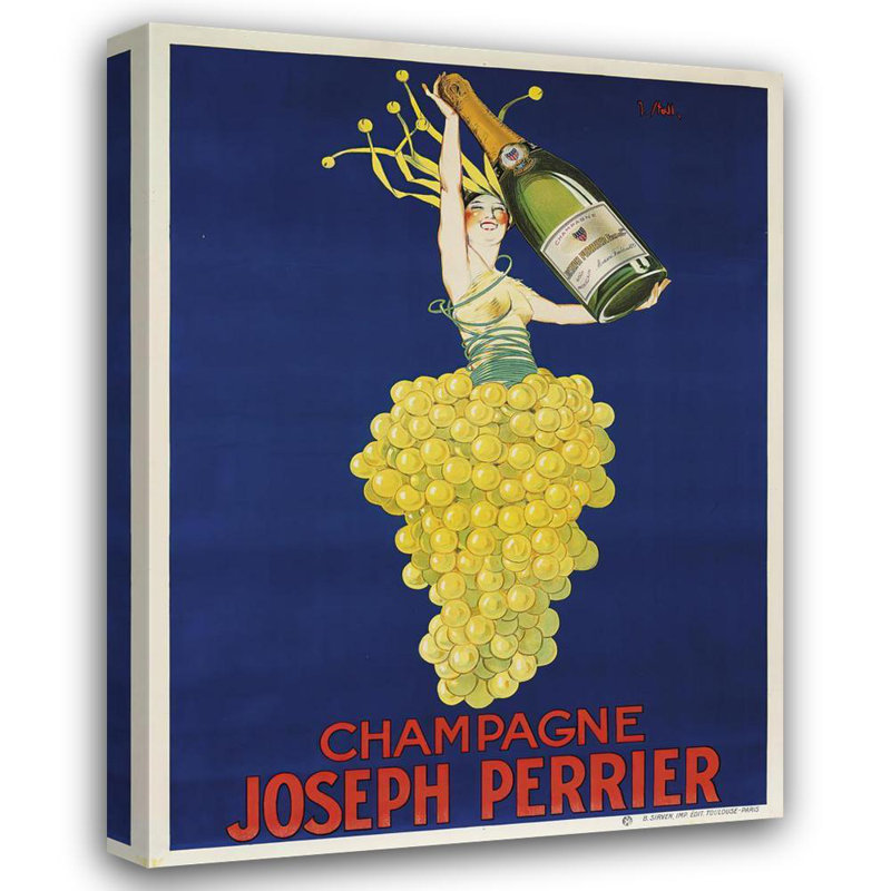 «Champagne Joseph Perrier» par Joseph Stall - Art mural sur toile tendue avec châssis, H 48 po x l 33 po