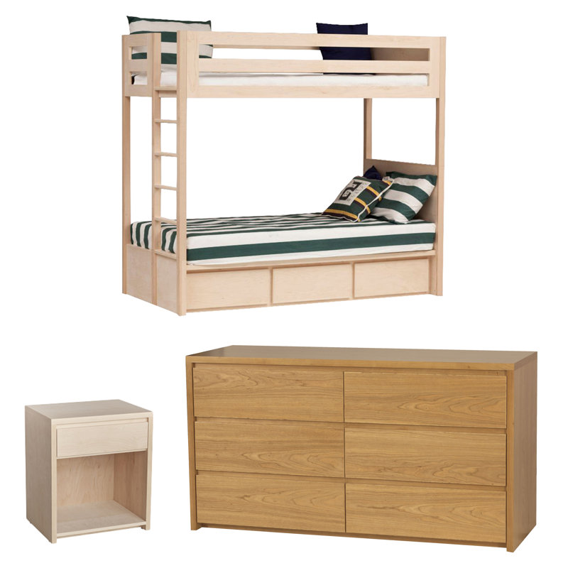 ensemble de chambre à coucher configurable à lit standard simple Kadon