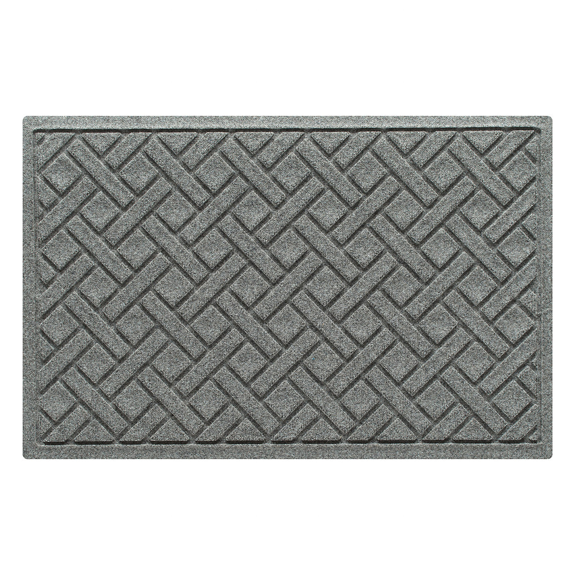 Waterhog Lattice Indoor Outdoor Door Mat, 0.375" H x 36" W x 24" D, Medium Gray