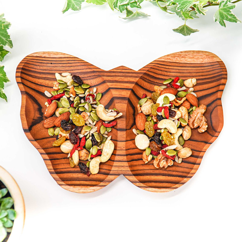 Butterfly Teak Wood Plate