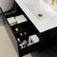 Meuble-lavabo flottant de 30 po, noir, sans lavabo, grand rangement, formaldéhyde bas, meuble-lavabo à installation rapide, conception murale, sans tiroir, assemblage facile, utilisation durable