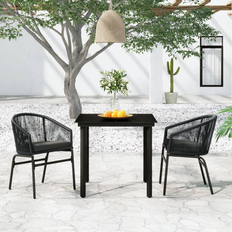 Janaina Rectangular 2 - Person Dining Set, 23.23" x 31.5" x 29.13", Gray